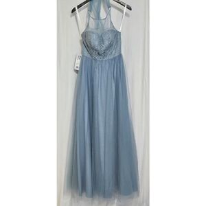 Azazie Imani Bridesmaid Prom Dress in Dusty Blue